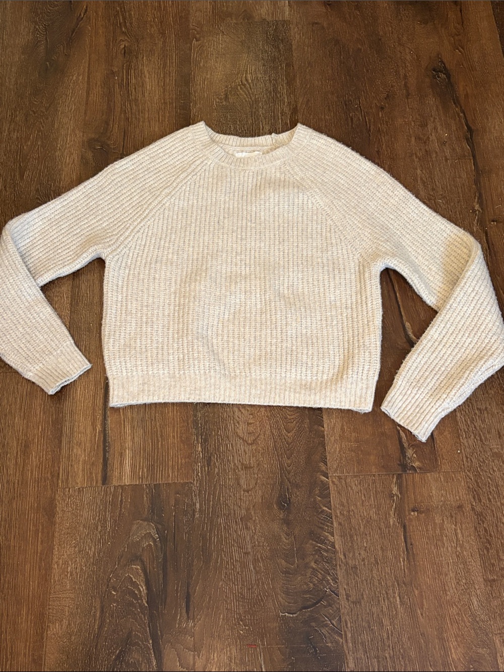 PURE Collection Crop Crewneck Sweater Med EUC